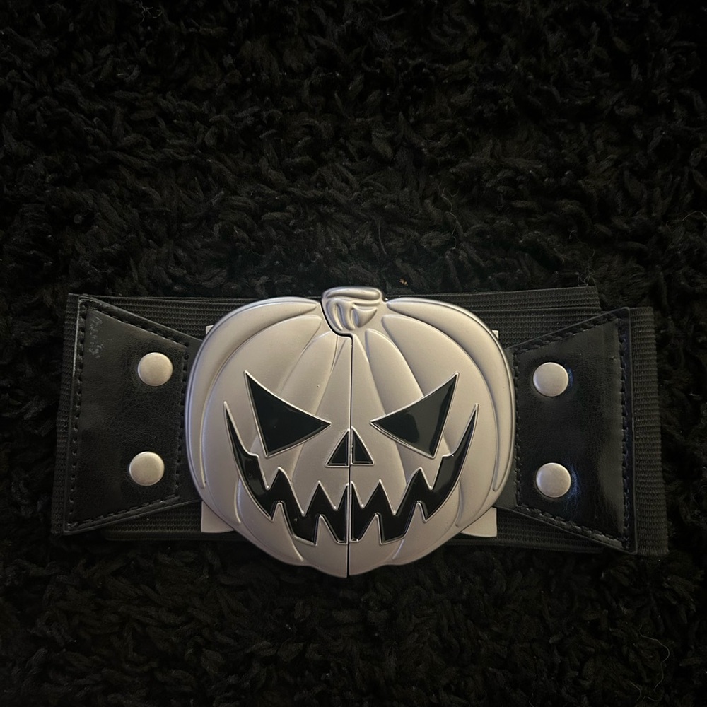 Kreepsville 666 Elastic Waist Belt Trick or Treat Pumpkin Black